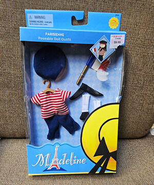LEARNING CURVE - MADELINE Parisienne Poseable Dolls Outfit Hat Shoes Flag